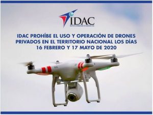 El IDAC prohíbe uso y operación de drones privados en días de las elecciones